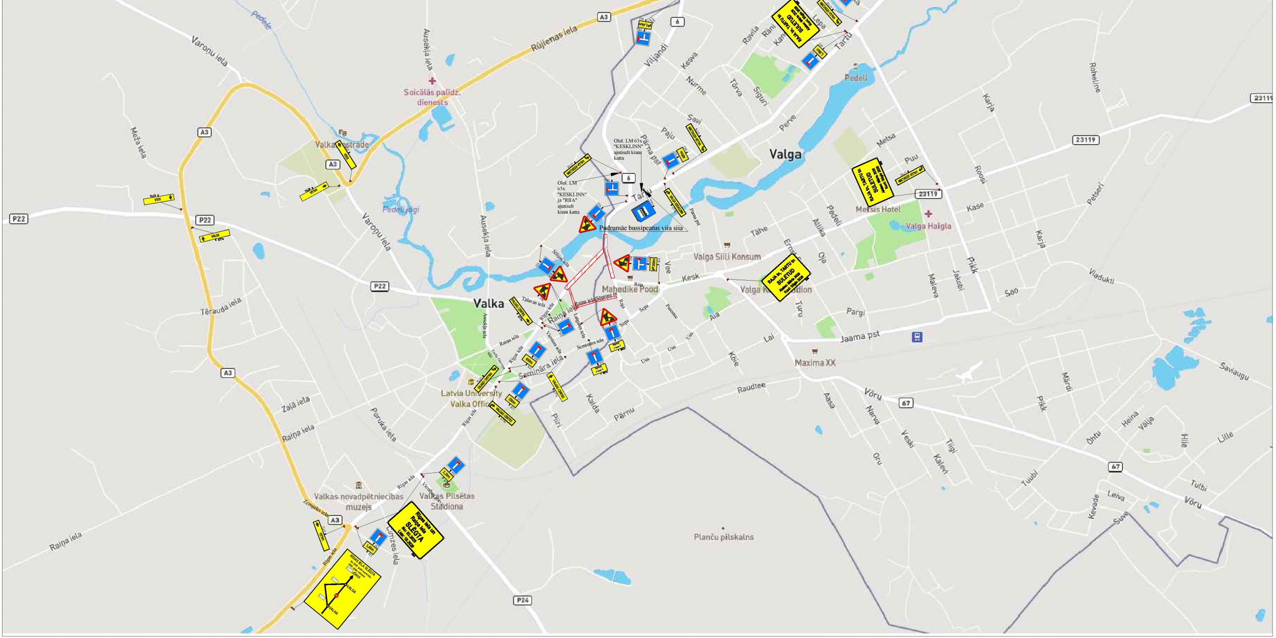 Traffic restrictions during construction works of Valga-Valka Center ...